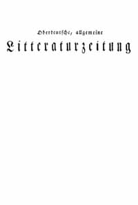 Titelblatt "Oberdeutsche Litteraturzeitung"