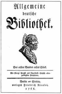 Titelblatt Allgemeine deutsche Bibliothek