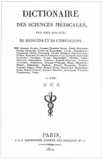 Titelblatt: Dictionnaire des sciences médicales