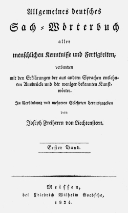 Titelblatt: Allgemeines Deutsches Sach-Wörterbuch