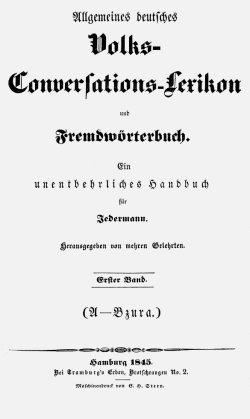 Titelblatt: Allgemeines deutsches Volks-Conversations-Lexikon und Fremdwörterbuch