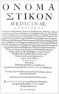 Titelblatt: Otto Brunfels: Onomastikon medicinae