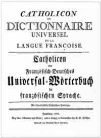 Titelblatt: Johann Josef Schmidlin: Catholicon, ou Dictionnaire universel de la langue françoise