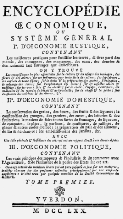 Titelblatt: Encyclopédie oeconomique