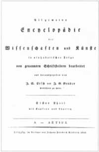 Titelblatt: Ersch/Gruber: Allgemeine Encyclopädie der Wissenschaften und Künste