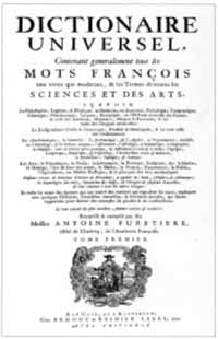 Titelblatt: Antoine Furetière: Dictionaire universel 