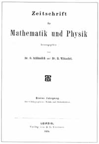 Titelblatt Zeitschrift für Mathematik und Physik