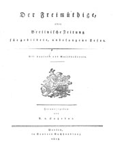 Titelblatt »Der Freimüthige« Titelblatt "Der Freimüthige"