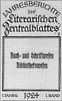 Titelblatt Literarisches Centralblatt