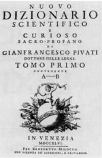 Cover: Gianfrancesco Pivati: Nuovo dizionario scientifico e curioso sacro-profano