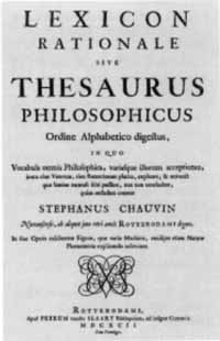 Titelblatt: Stephanus Chauvin: Lexicon rationale sive Thesaurus philosophicus