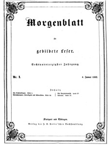 Titelblatt "Morgenblatt"