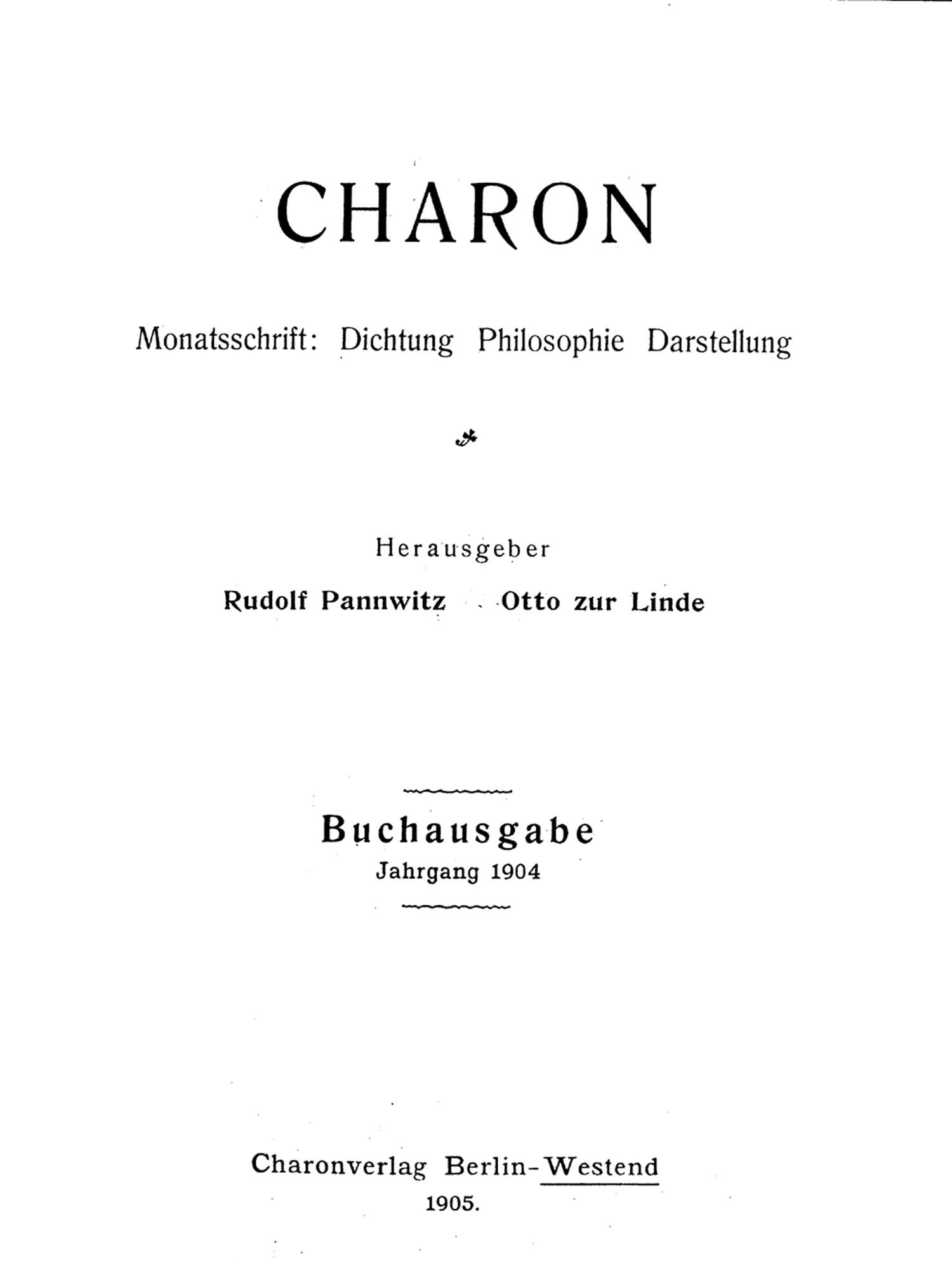 Titelblatt »Charon«