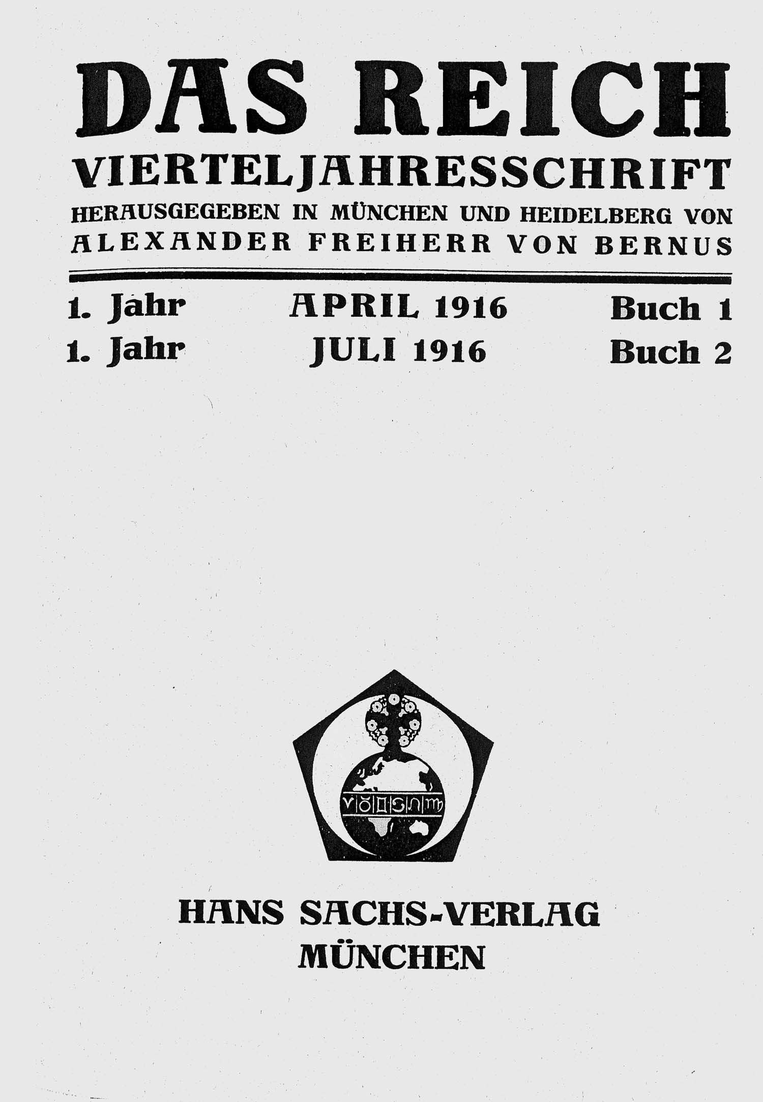 Titelblatt »Das Reich«