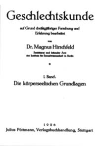 Titelblatt "Magnus Hirschfeld: Geschlechtskunde"